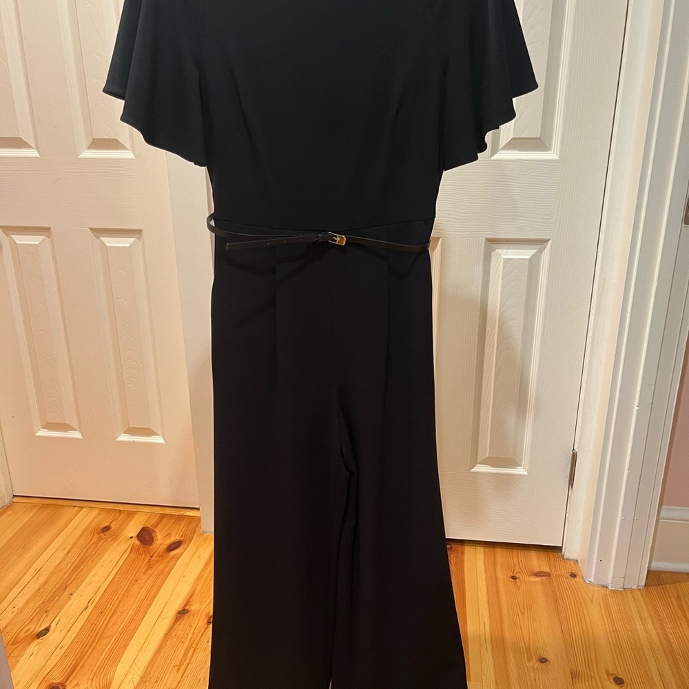 Short ruffle sleeve jumpsuit
